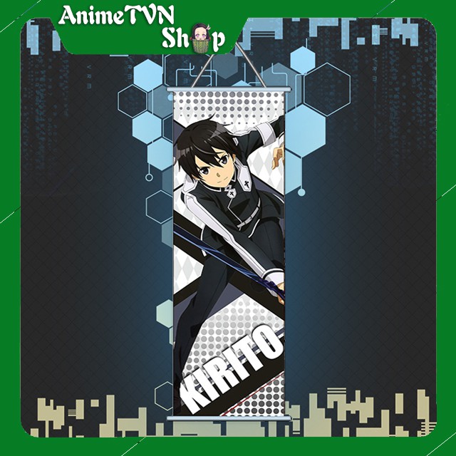 Poster vải lụa tranh lụa treo tường hình Anime Manga - Sword art Online (SAO) Size 30x70cm