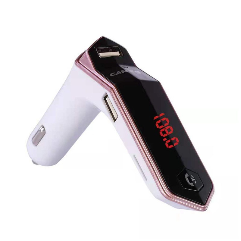 Tẩu Sạc Hai Cổng USB 2 1A Kiêm Máy Nghe Nhạc MP3 Màn Hình Kỹ Thuật Số Cho Xe Hơi