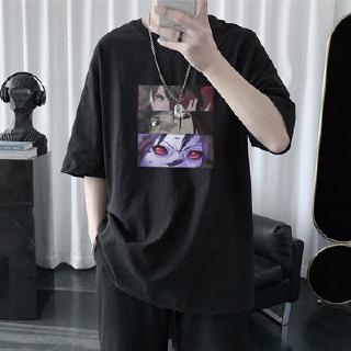 Áo thun nam tay lỡ in hoạ tiết Naruto phong cách nhật bản