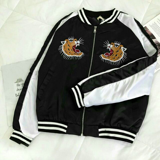 Áo khoác bomber thêu hổ Ulzzang cực chất