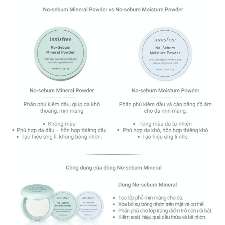 Phấn phủ kiềm dầu dạng bột khoáng Innisfree No Sebum Mineral Powder 5g | BigBuy360 - bigbuy360.vn