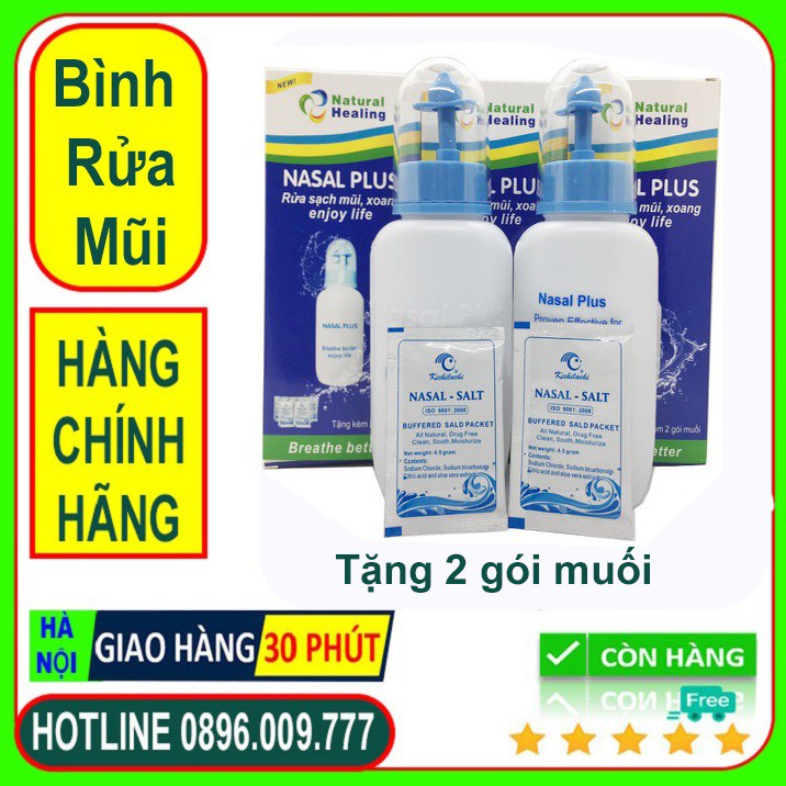 💥Bình rửa mũi NASA PLUS+ tặng 2 gói muối💖💥