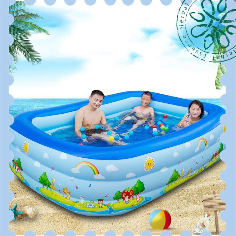 Bể bơi phao trẻ em Bể bơi mini cho bé trai Bể bơi phao 2 tầng cỡ lớn cho