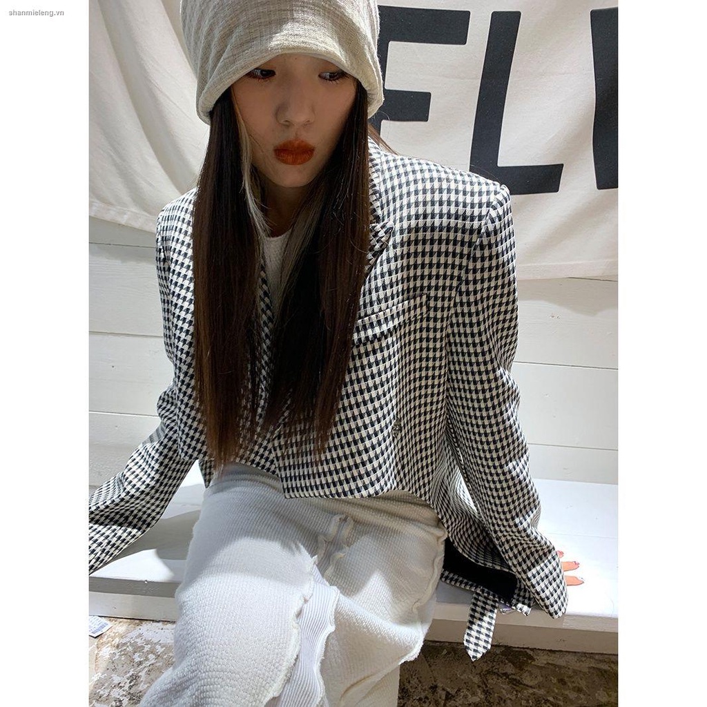 Hàng mới về Áo khoác vest họa tiết Houndstooth 21 thời trang mùa thu mới cho nữ | BigBuy360 - bigbuy360.vn