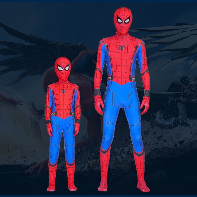 SUGE Người nhện Cosplay Trang Phục Trẻ Em Cậu Bé Siêu Anh Hùng Phù Hợp Với Trẻ Em Bodysuit Trẻ Em Halloween Trang Phục Jumpsuit