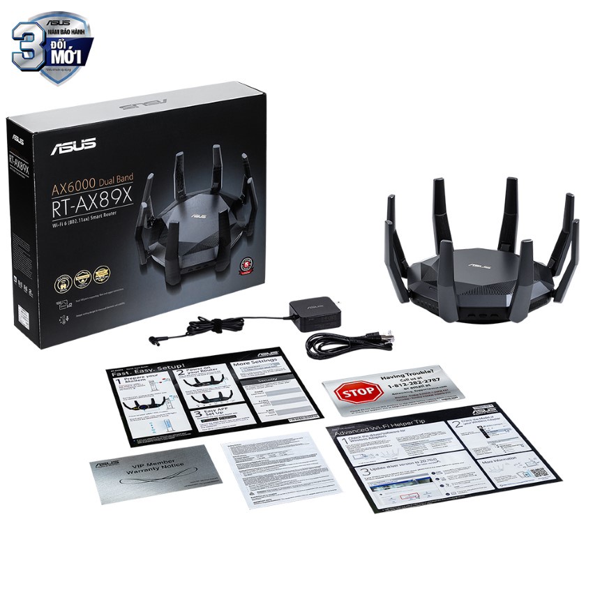 Bộ phát wifi 6 Asus RT-AX89X AX6000Mbps Gaming MU-MIMO and OFDMA (Chính Hãng Asus Việt Nam)