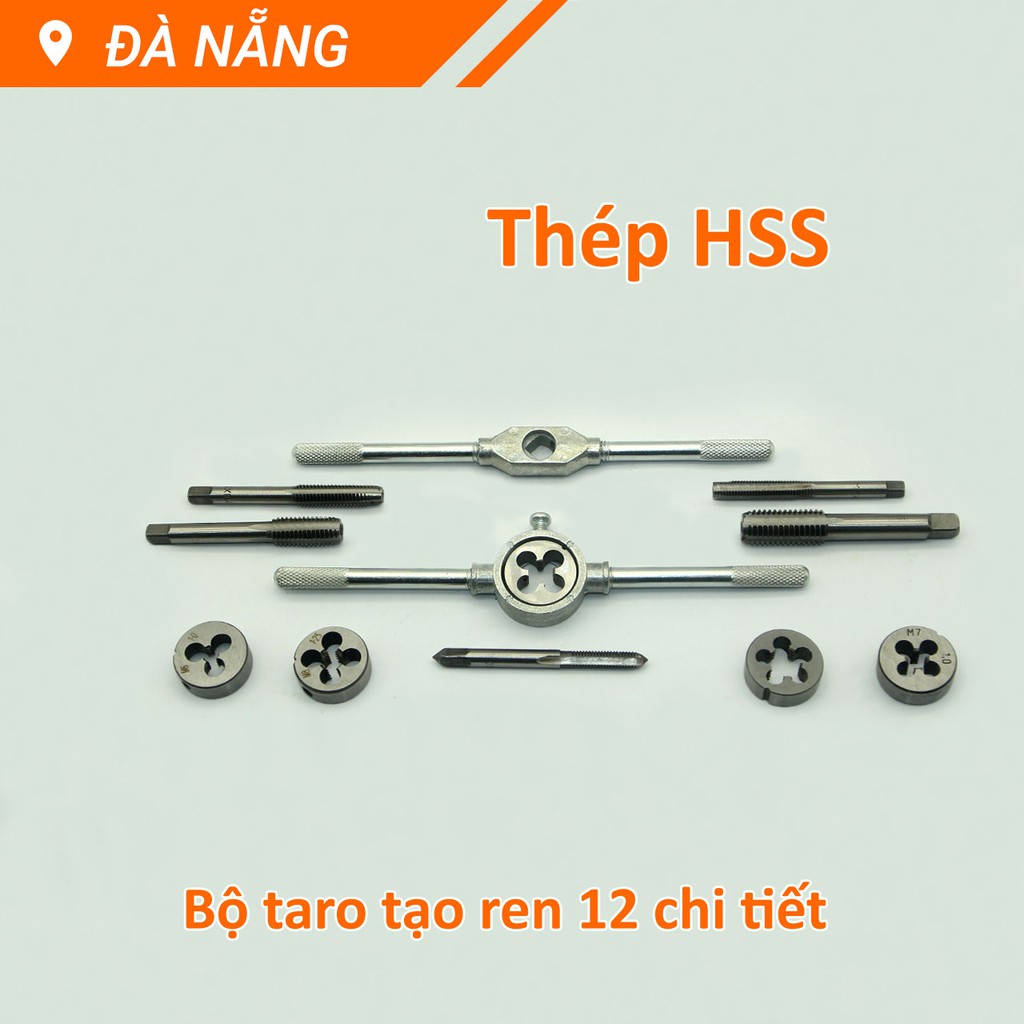 Bộ taro tạo ren 12 chi tiết M6, M7, M8, M10, M12