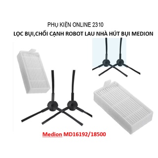 Combo đôi chổi cạnh, lọc bụi robot lau nhà hút bụi medion