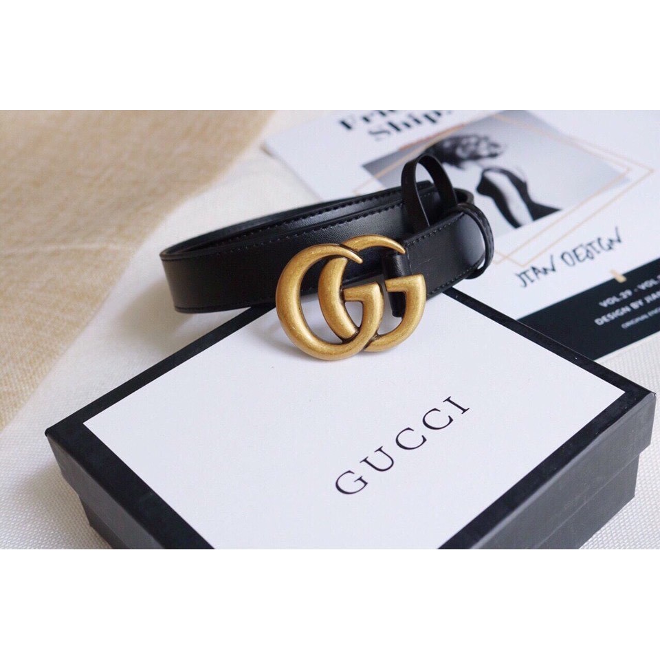 THẮT LƯNG NỮ CÓ LOGO BẰNG ĐỒNG DÂY BẰNG DA BẢNG 2,5CM MÀU ĐEN (KHÔNG HỘP) | BigBuy360 - bigbuy360.vn