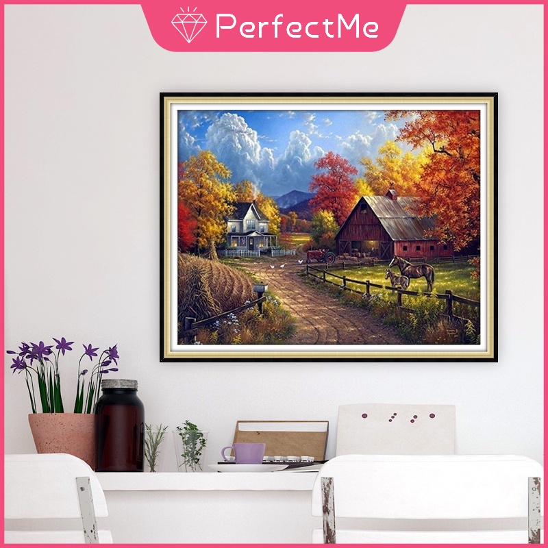 Bộ tranh đính đá 5D họa tiết phong cảnh độc đáo DIY dùng trang trí nhà cửa