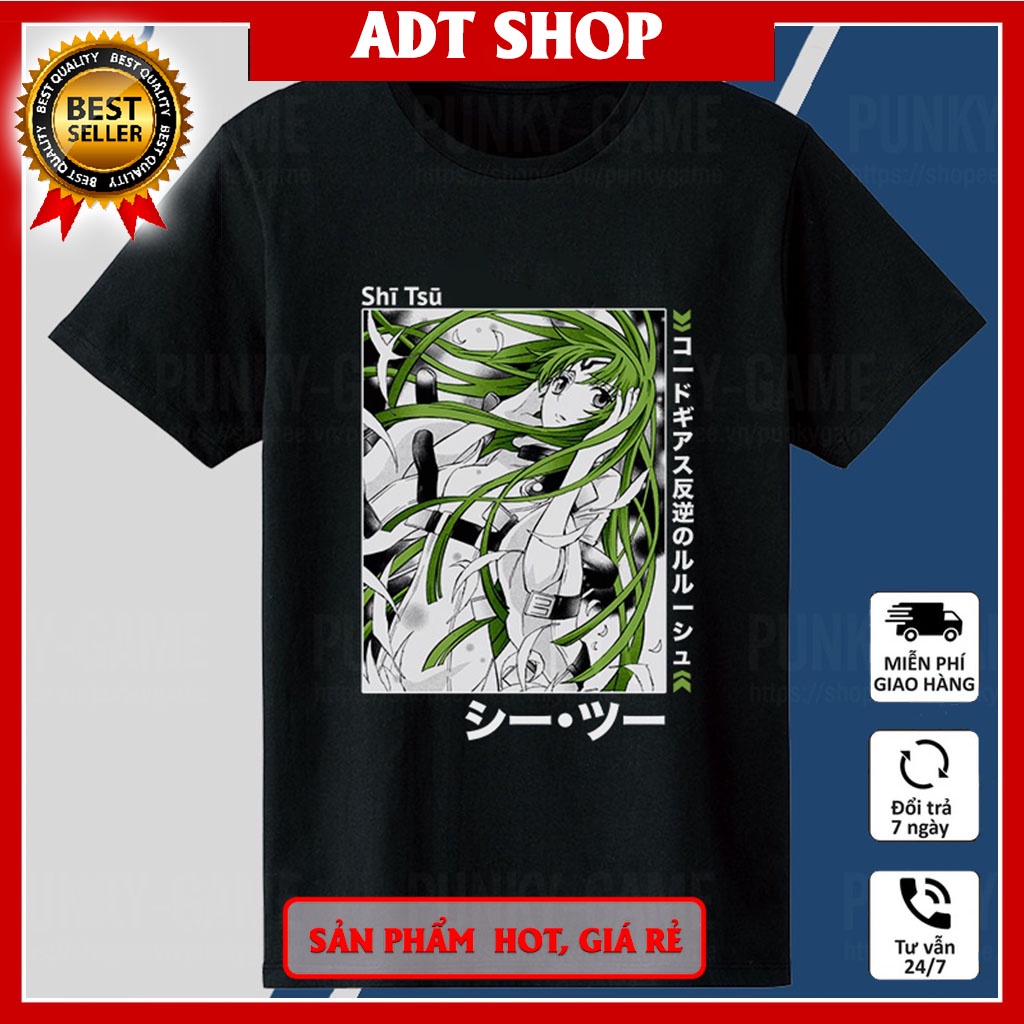 Áo thun Code Geass C.C Color Art (Đen/Trắng) ngắn tay ADT