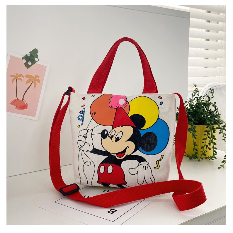 Túi tote vải đeo chéo dễ thương hình MICKEY, PLUTO, CHIP&amp;DALE phong cách Hàn Quốc cho bé gái TX22