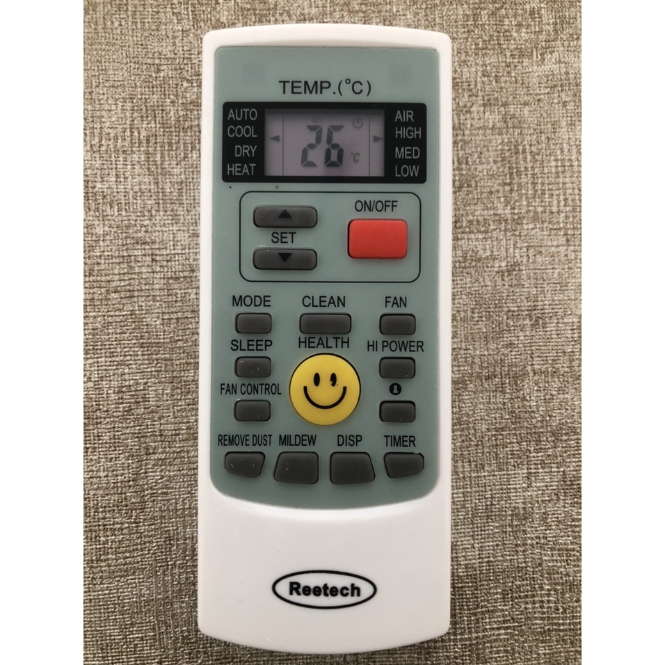 Remote Điều khiển từ xa điều hòa Reetech dùng cho các dòng RT 1HP 1.5HP 2HP 2.5HP - Hàng chất lượng tốt,mới 100%-Kèm PIN