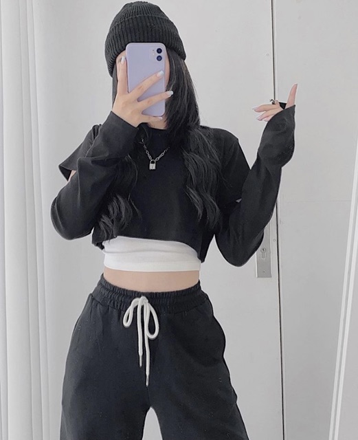 🥗ÁO_TAY_DÀI_CUT_OUT(kèm hình thật 100%)