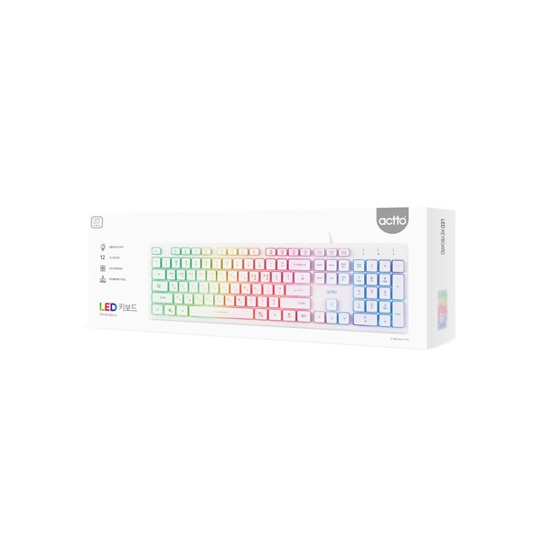 Bàn phím văn phòng đèn LED 7 màu - LED Keyboard Actto KBD-42 HÀNG NỘI ĐỊA HÀN QUỐC CHÍNH HÃNG | BigBuy360 - bigbuy360.vn