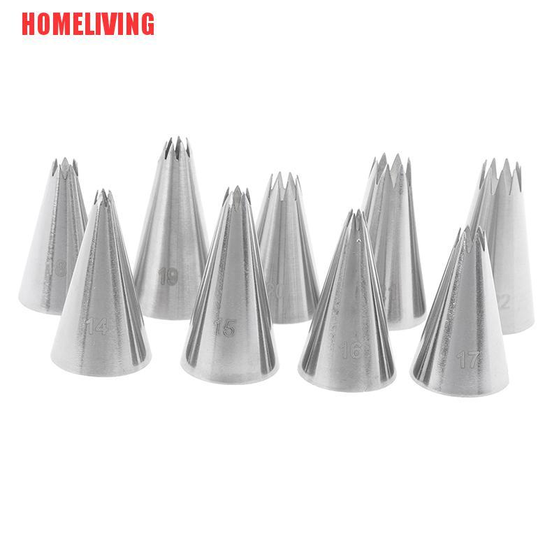 Bộ 9 Đuôi Bắt Kem Trang Trí Bánh Bằng Kim Loại Tiện Dụng