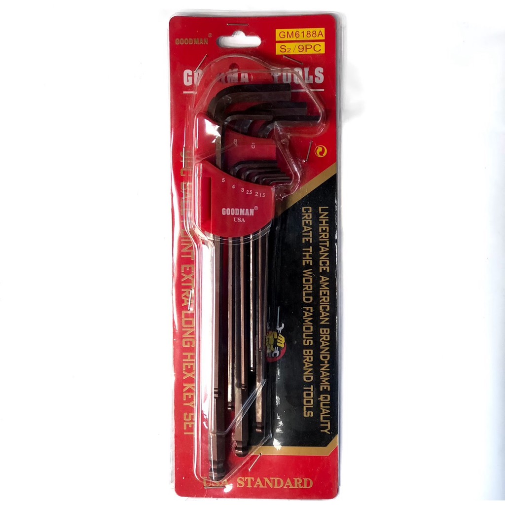 Bộ lục giác bi 9 cây 1.5-10mm Goodman GM6188A