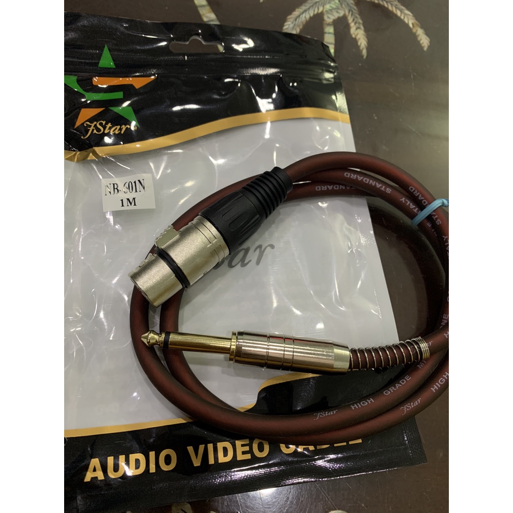 Dây cắm micro XLR đầu 6.5ly dài 1M (Tốt)