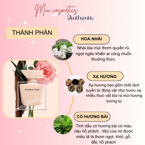 Nước Hoa Nữ Narciso Rodriguez Poudree Màu Be EDP, 90ml - Mê hoặc, quyến rũ.Miu-Store