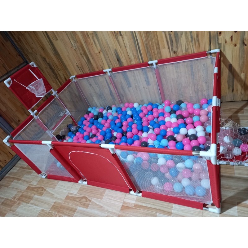 QUÂY CŨI, NHÀ BÓNG CHO BÉ TẶNG KÈM THẢM, 100 BÓNG, 2 TAY NẮM MẪU CÓ KHUNG THÀNH BÓNG ĐÁ