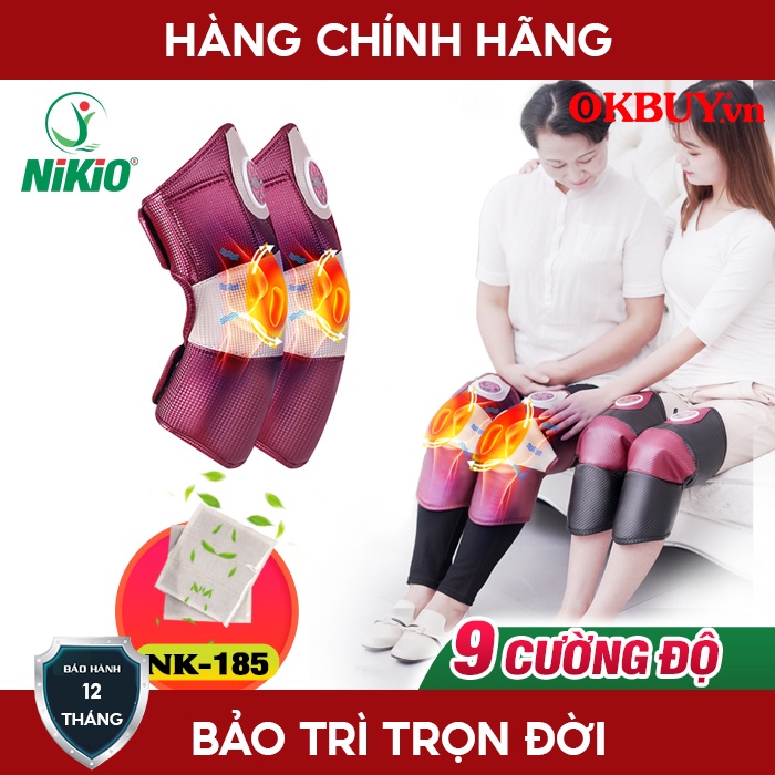 Máy massage đầu gối rung nóng pin sạc Nhật Bản Nikio NK-185 - Hỗ điều trị đau nhức mỏi đầu gối, bắp chân, đùi