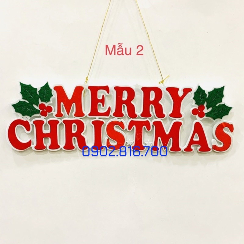 Chữ Merry Christmas treo cây thông hoặc dán tường phụ kiện trang trí noel - giáng sinh