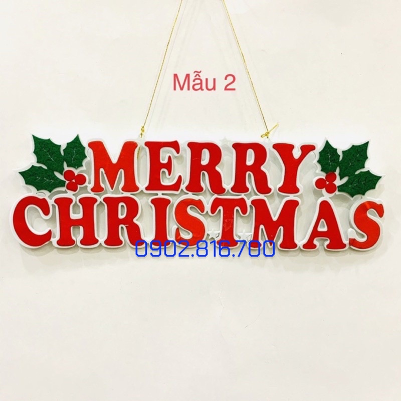 Chữ Merry Christmas treo cây thông hoặc dán tường phụ kiện trang trí noel - giáng sinh