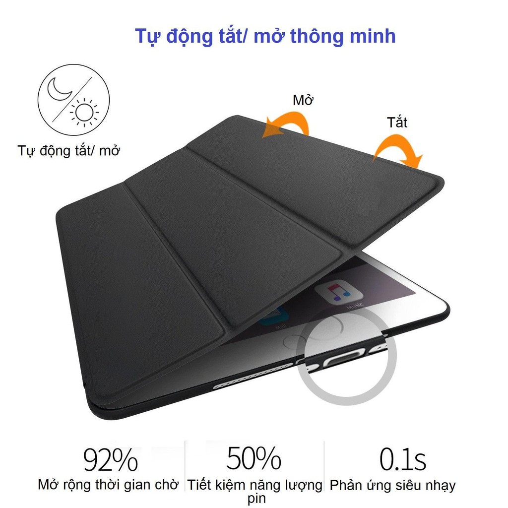 Bao da silicone dẻo - Smart cover dành cho iPad Mini123/ Mini 4/ Air/ Air 2/ New 2017/ Pro 9.7/ 234/ Pro 10.5 | BigBuy360 - bigbuy360.vn