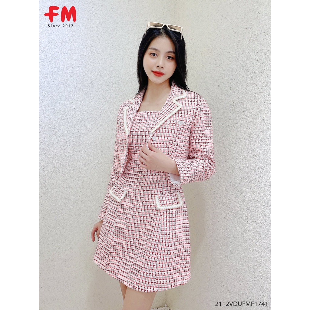 Set Dạ Tweed Tiểu Thư váy 2 dây kèm khoác cổ vest | Chất lượng vải dạ cao cấp phối viền siêu sang FM STYLE 211217438 | BigBuy360 - bigbuy360.vn