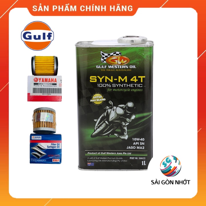Nhớt tổng hợp xe côn tay GULF WESTERN OIL 10W40 1L- CÔNG NGHỆ ESTER PAO, PHỤ GIA MÙI THƠM - CHÍNH HÃNG