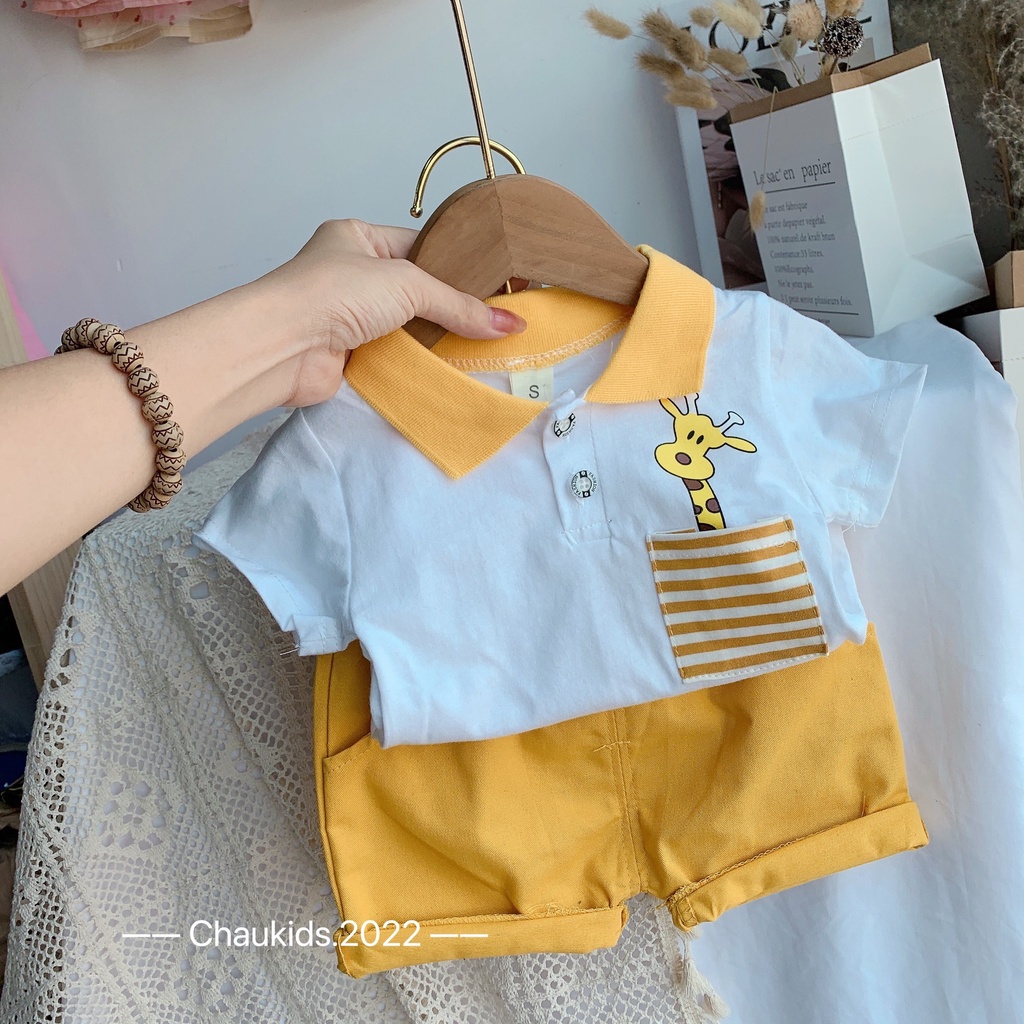 SALE BỘ CỘC TAY ÁO COTON TÀU QUẦN KAKI SIÊU MỀM MỊN CHO BÉ TRAI(SHUOU)
