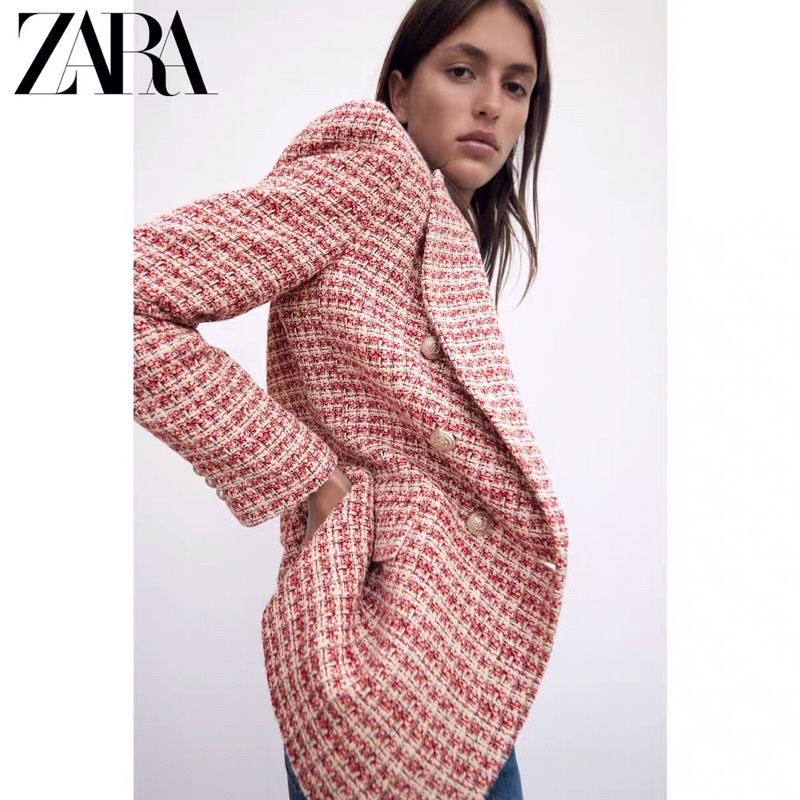 Áo khoác dạ Zara xuất dư kẻ