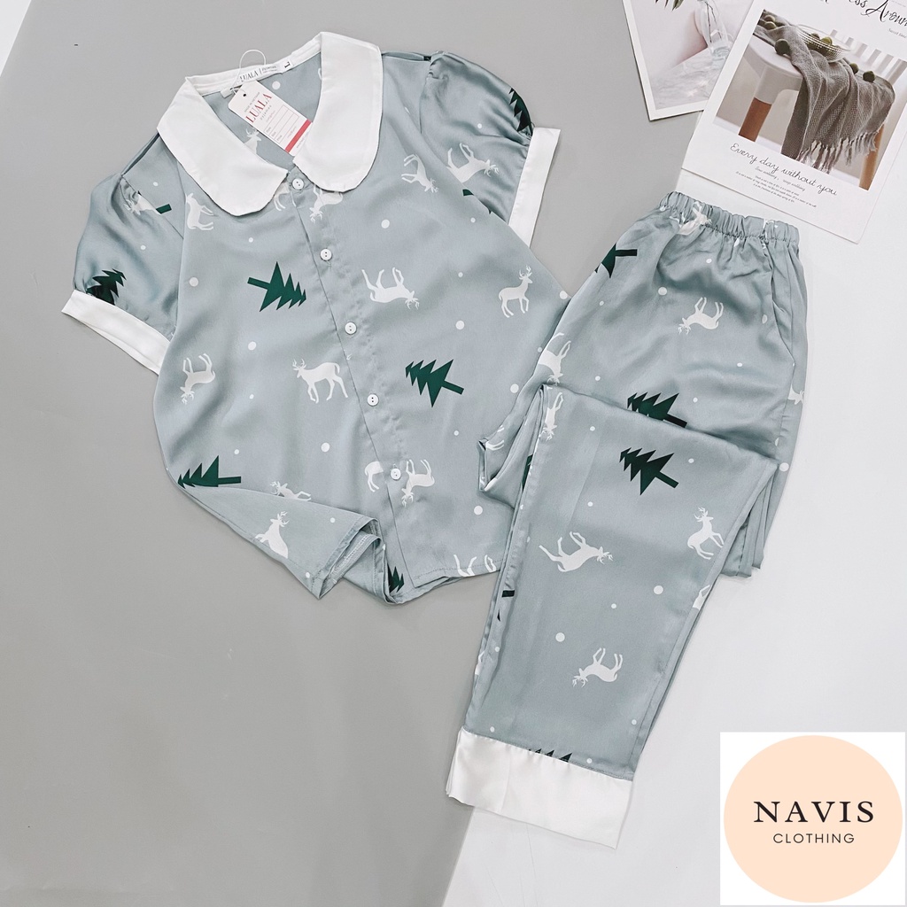 [XẢ KHO] Pijama Lụa Tiểu Thư Cổ Sen Mẫu Mới | BigBuy360 - bigbuy360.vn