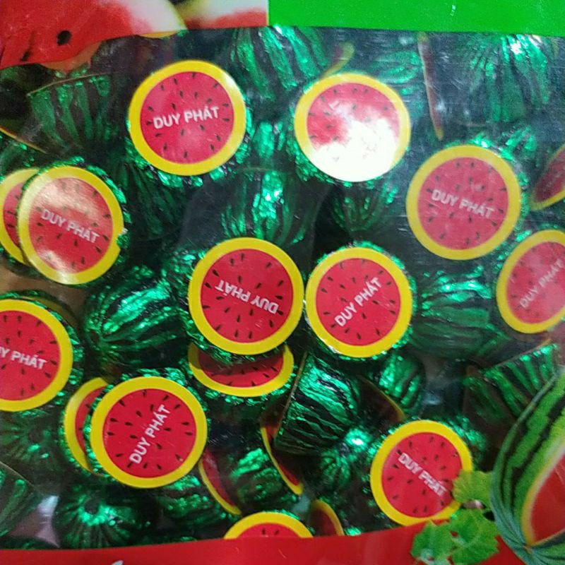 Túi kẹo sô cô la hình quả dưa hấu 1kg /1 túi
