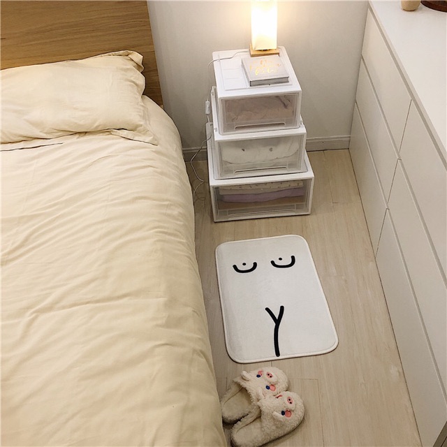 Thảm chùi chân bông mềm trừu tượng pastel Hàn Quốc - Décor nhà Sò