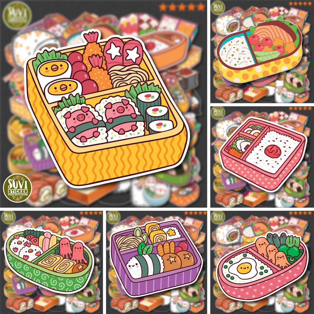 50 Sticker Đồ Ăn Food chống nước sticker dán mũ bảo hiểm, laptop, điện thoại, đàn guitar, vali. MSP: NS19