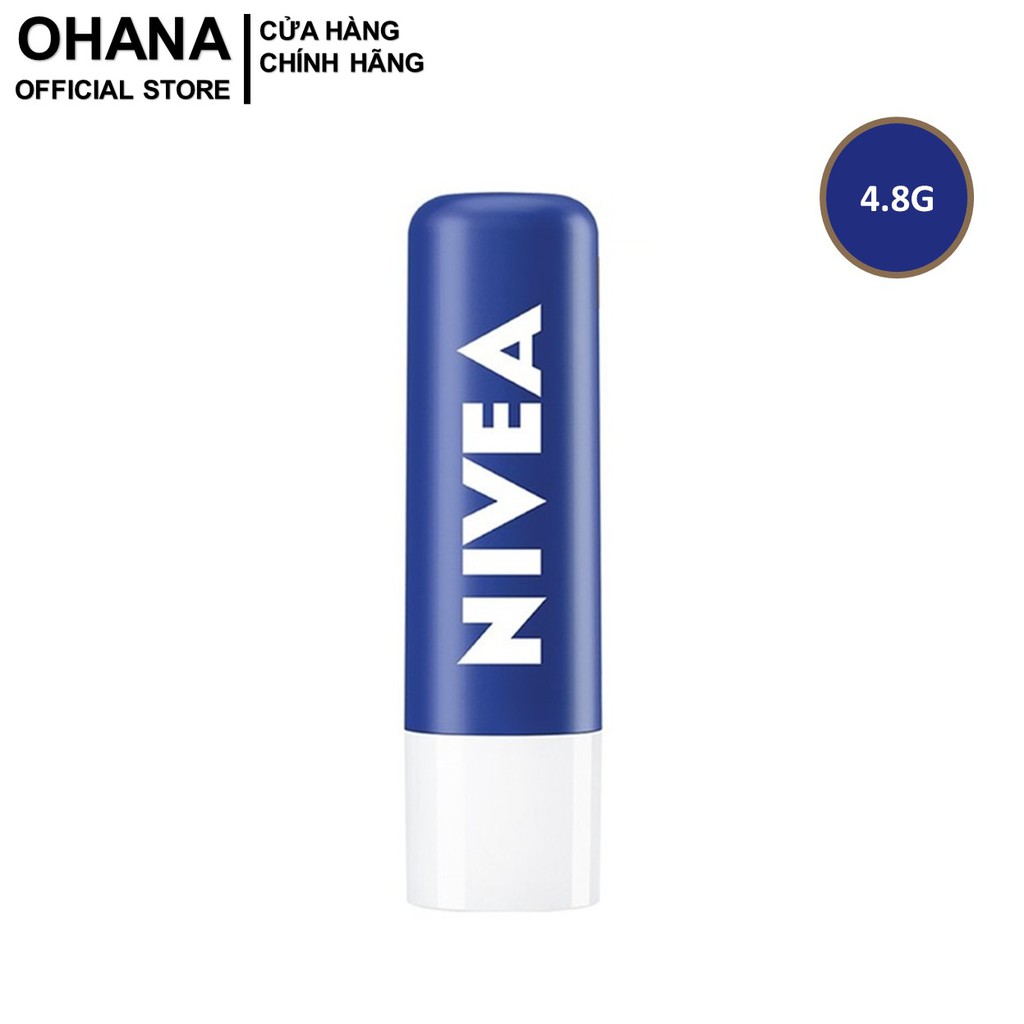 Son Dưỡng Ẩm Môi Chuyên Sâu 24h Nivea Original Caring Lip Balm 4.8g - Xanh Dương