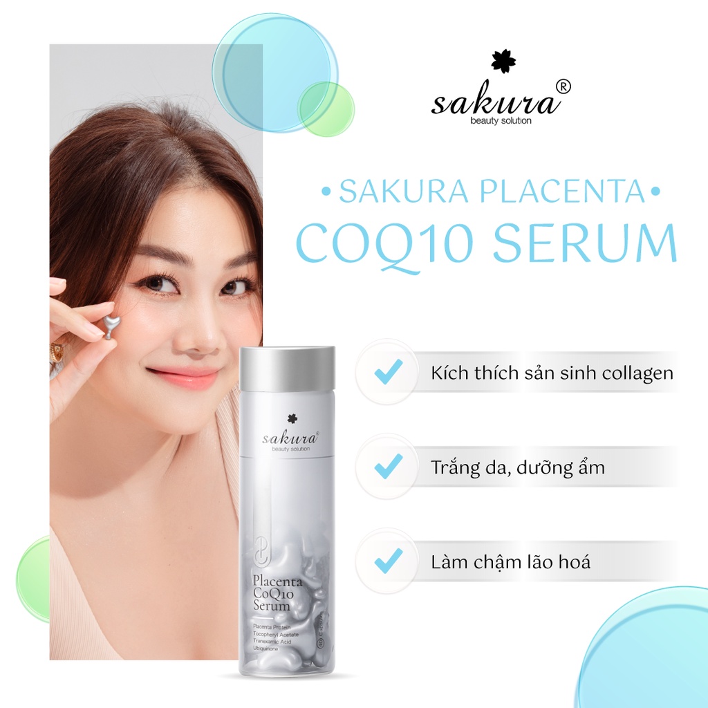 Serum dưỡng trắng da chống lão hóa tinh chất nhau thai cừu Sakura Placenta COQ10 serum