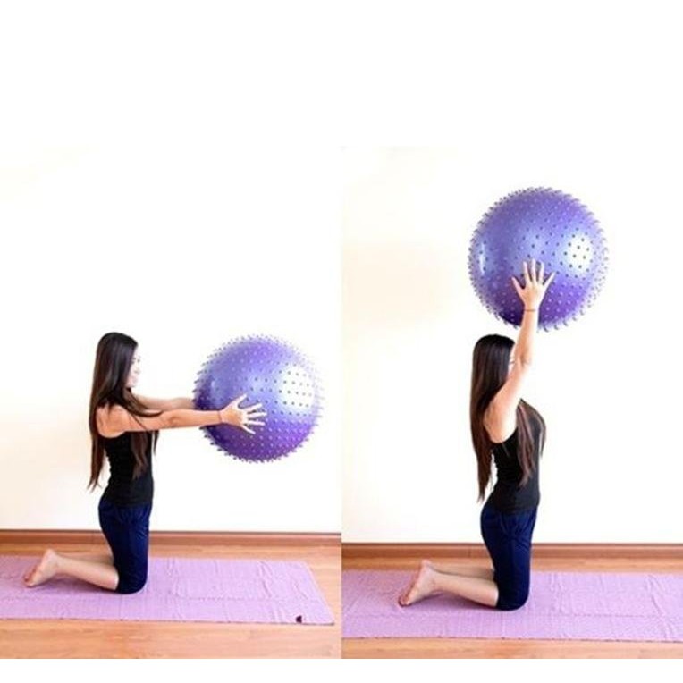 Bóng yoga gai 65cm tặng kèm bộ dụng cụ bơm hơi_QS