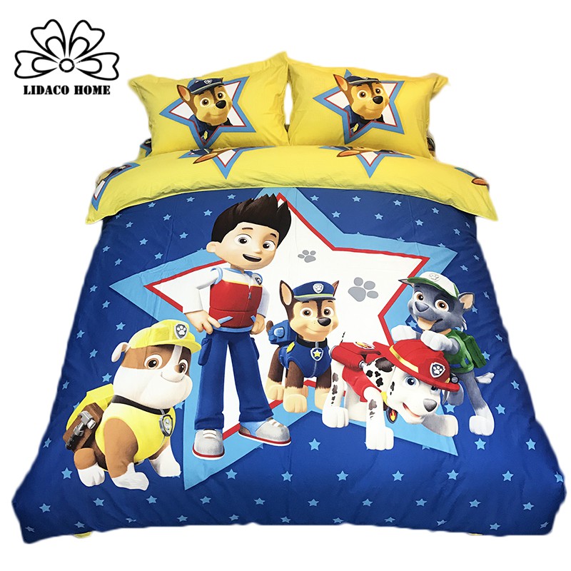 Bộ Chăn Ga Gối Cotton TiNa 3D LIDACO - Chú Chó Cứu Hộ