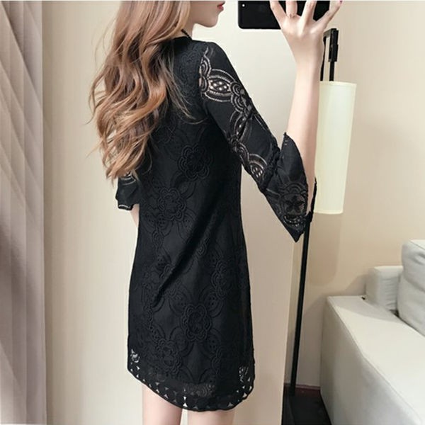 Đầm nữ tay lửng phối ren phong cách thời trang | BigBuy360 - bigbuy360.vn