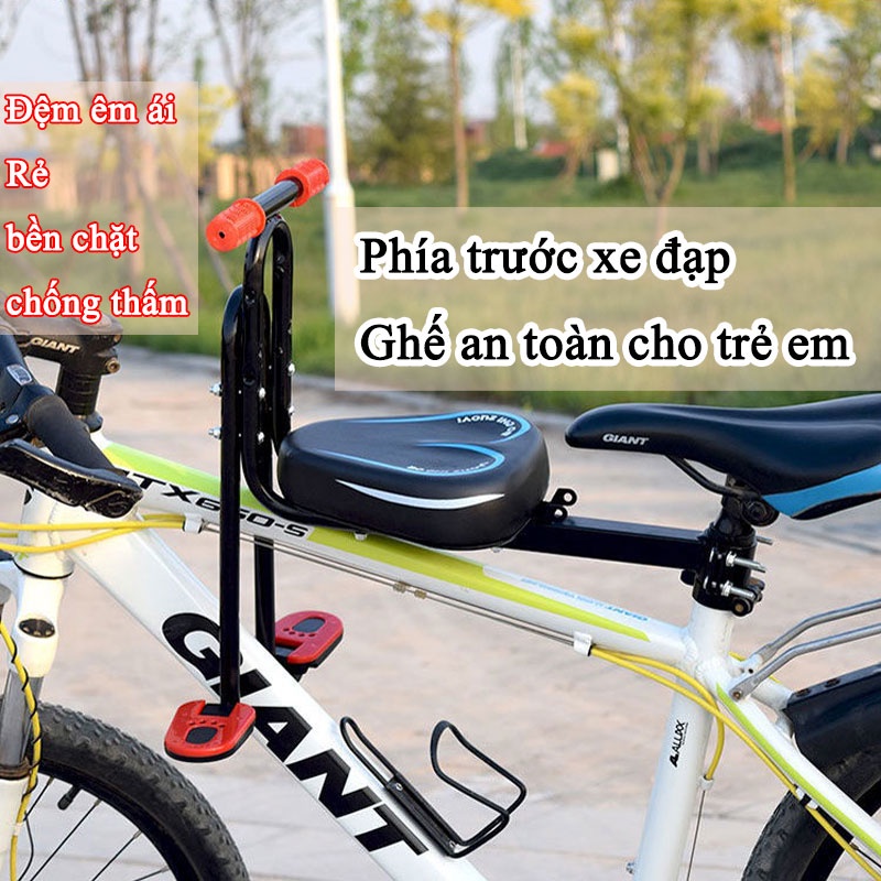 ☃☢✾Ghế trẻ em có thể tháo rời phía trước xe đạp với tay vịn và bàn