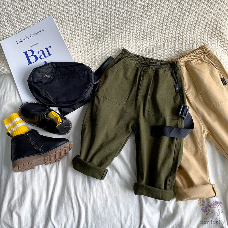 Quần dài phối túi chất liệu mềm mại phong cách thời trang hàn quốc cho bé trai