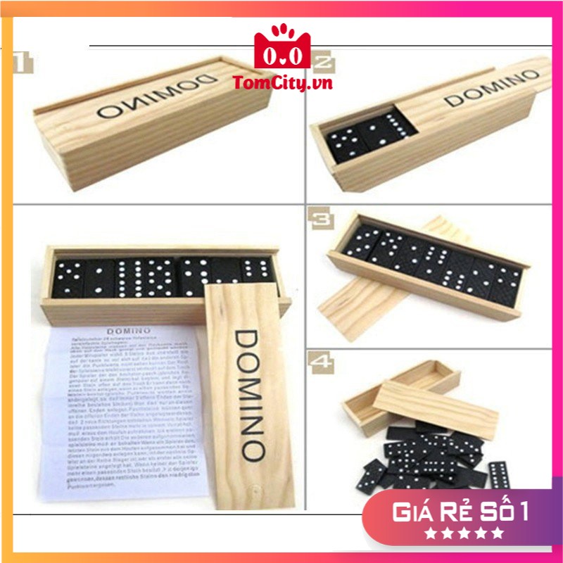 Cờ Domino đen hộp gỗ cao cấp