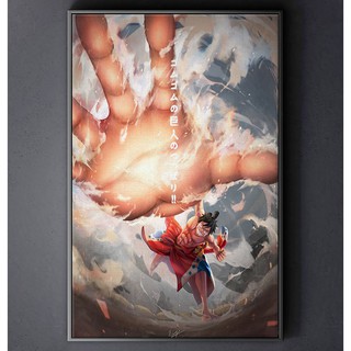 TRANH CANVAS ANIME ONE PIECE Vua Hải Tặc treo tường in theo yêu cầu - Monkey D Luffy 2