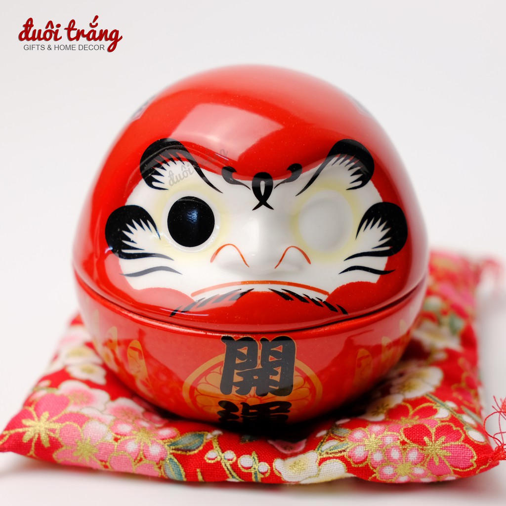 Lật đật Daruma sứ 8cm - 1 mắt (các mẫu Khai Vận, Phúc Lành, Quyết Thắng)