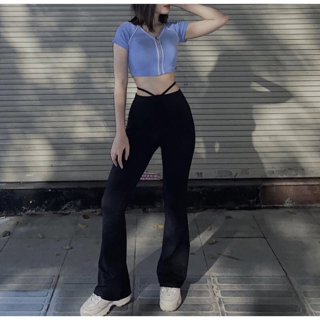 Quần Ống Loe Cạp Cao Cực Tôn Dáng , Quần Loe Nữ Cao Cấp Co Dãn 4 Chiều - MAY Fashion