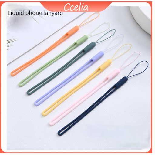 【CCelia 】Creative Wrist Lanyard Speaker U Disk Fan Short Sling Liquid Feel Silicone Mobile Phone Lanyard