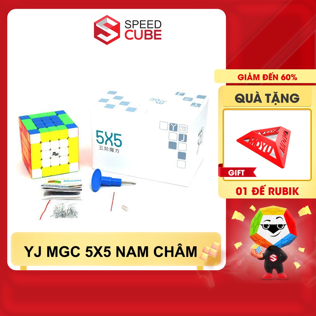 Rubik 5x5 YJ MGC 5 Có Nam Châm Stickerless Rubic Không Viền 5 Tầng (Hãng Mod)