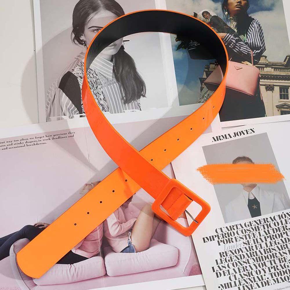 MXGOODS Thắt Lưng Da PU Khóa Vuông Nhiều Màu Sắc Thời Trang Cho Nữ